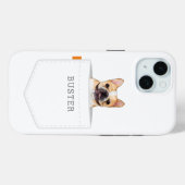 Hond in zak | Aangepaste huisdier foto en naam wit Case-Mate iPhone Case (Achterkant (horizontaal))