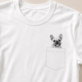 Hond in zak | Aangepaste huisdierfoto zwart-wit T-shirt
