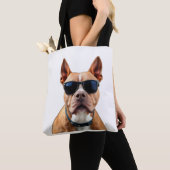 Hond in zonnebril All-Over-Print Schouder Tas (Dichtbij)