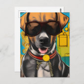 Hond in zonnebril briefkaart (Voorkant / Achterkant)