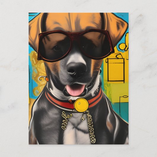 Hond in zonnebril briefkaart (Voorkant)