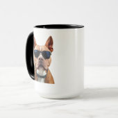 Hond in zonnebril Combo Mok, 15 oz Mok (Voorkant links)