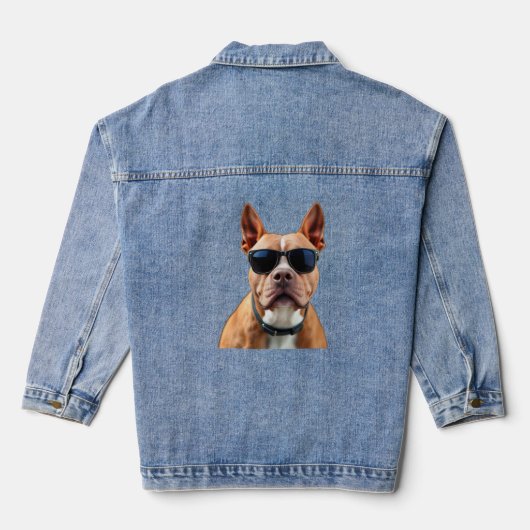 Hond in zonnebril Denim Jas Jacket (Achterkant)