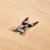 Hond in zonnebril, maat: 5 "x 7" acryl uitnodigingen (Laagn)