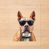 Hond in zonnebril, maat: 5 "x 7" acryl uitnodigingen (Voorkant)