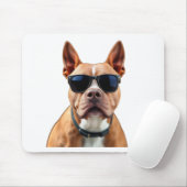 Hond in zonnebril Mousepad Muismat (Met muis)