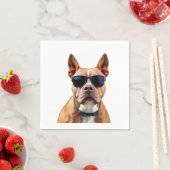 Hond in zonnebril Papieren servet (Insitu)