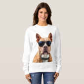 Hond in zonnebril Vrouwen Sweatshirt (Voorkant volledig)