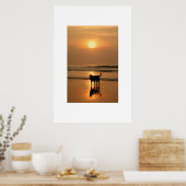 Hond in zonsopgang poster (Keuken)