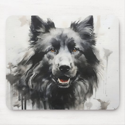 Hond Inkt Schildering Muismat (Voorkant)