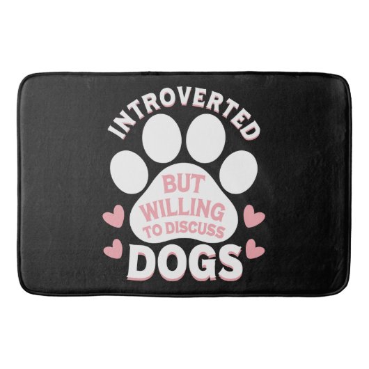 Hond Introvert Maar Bereid om over Honden te Prate Badmat (Voorkant)