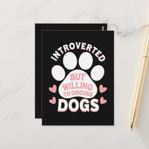 Hond Introvert Maar Bereid om over Honden te Prate Briefkaart