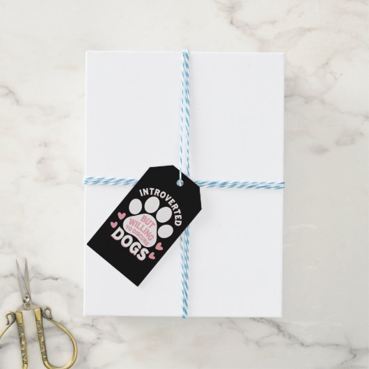 Hond Introvert Maar Bereid om over Honden te Prate Cadeaulabel (Met Touw)