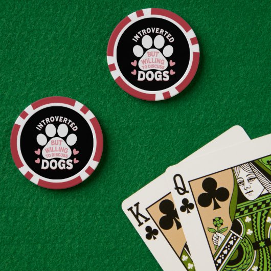 Hond Introvert Maar Bereid om over Honden te Prate Poker Chips (Pokertafel (Dubbel))