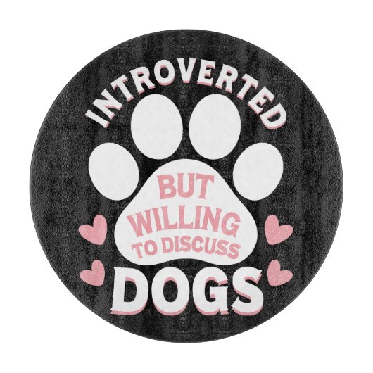 Hond Introvert Maar Bereid Om Over Honden Te Prate Snijplank (Voorkant)