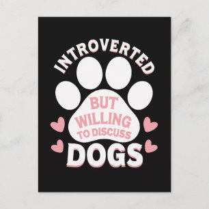Hond Introvert Maar Bereid om over Honden te Prate Uitnodiging Briefkaart