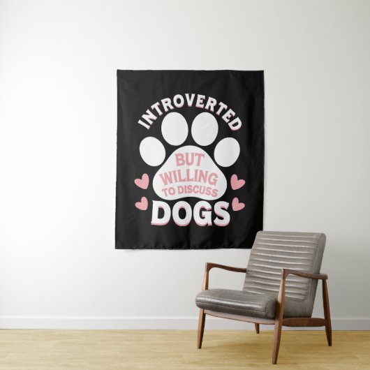 Hond Introvert Maar Bereid om over Honden te Prate Wandkleed (In situ)