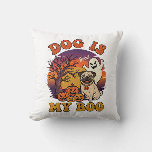 Hond Is Boe Halloween Pug Geest Pompoenen_1 Kussen