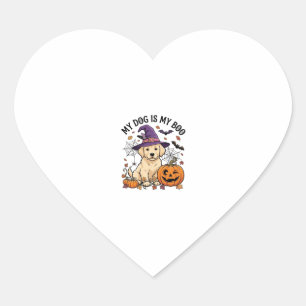 Hond Is Boo Halloween Heks Puppy Pompoen_1 Hart Sticker