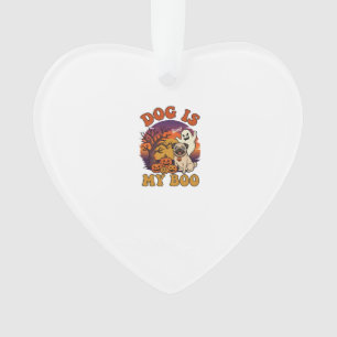 Hond Is Boo Halloween Pug Geest Pompoenen_1 Ornament