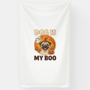 Hond Is Boo Pug Halloween Geest Pompoen Spandoek