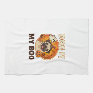 Hond Is Boo Pug Halloween Geest Pompoen Theedoek