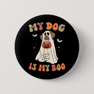 Hond Is Boo Spook Spook Halloween Hond Liefhebber  Ronde Button 5,7 Cm