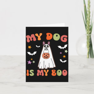 Hond Is Boo Zwarte Boston Terrier Halloween Kostuu Kaart