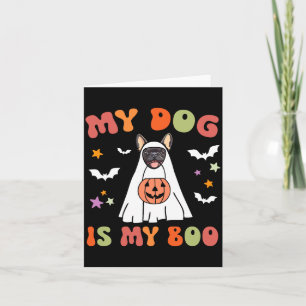 Hond Is Boo Zwarte Franse Bulldog Halloween Kostuu Kaart
