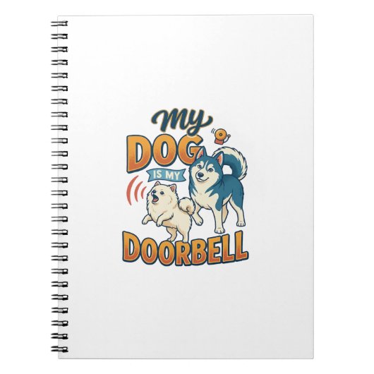Hond Is Deurbel Blaffen Wit Blauw_1 Notitieboek (Voorkant)