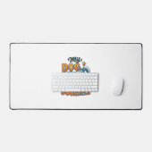 Hond Is Deurbel Blaffen Witte Blauwe_1 Bureaumat (Keyboard & Muis)