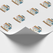 Hond Is Deurbel Blaffen Witte Blauwe_1 Cadeaupapier (Hoek)