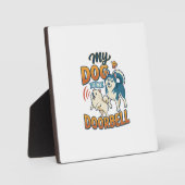 Hond Is Deurbel Blaffen Witte Blauwe_1 Fotoplaat (Voorkant)