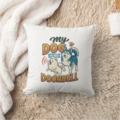 Hond Is Deurbel Blaffen Witte Blauwe_1 Kussen (Deken)