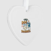 Hond Is Deurbel Blaffen Witte Blauwe_1 Ornament (voorkant)