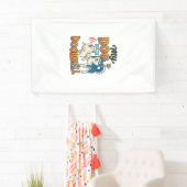 Hond Is Deurbel Blaffen Witte Blauwe_1 Spandoek (Insitu)