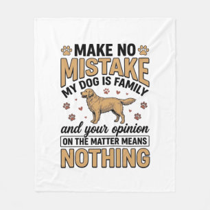 Hond Is Familie Vintage Retriever Typografie Ontwe Fleece Deken