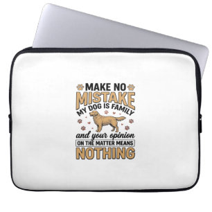 Hond Is Familie Vintage Retriever Typografie Ontwe Laptop Sleeve