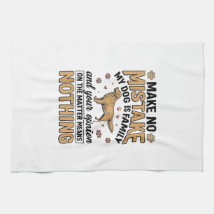 Hond Is Familie Vintage Retriever Typografie Ontwe Theedoek