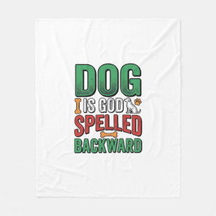 Hond is God achterstevoren gespeld Vintage Huisdie Fleece Deken