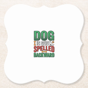 Hond is God achterstevoren gespeld Vintage Huisdie Kartonnen Onderzetters