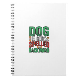 Hond is God achterstevoren gespeld Vintage huisdie Notitieboek