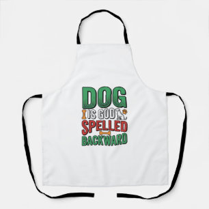 Hond is God achterstevoren gespeld Vintage Huisdie Schort