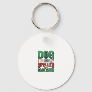 Hond is God achterstevoren gespeld Vintage huisdie Sleutelhanger