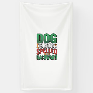 Hond is God achterstevoren gespeld Vintage huisdie Spandoek