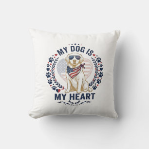 Hond Is Hart Amerikaanse Vlag Zonnebril_1 Kussen