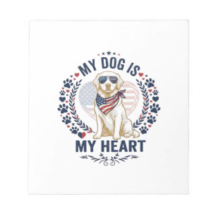 Hond Is Hart Amerikaanse Vlag Zonnebril_1 Notitieblok