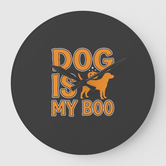 Hond Is Mijn Boo Halloween Hond Grote Klok (Voorkant)