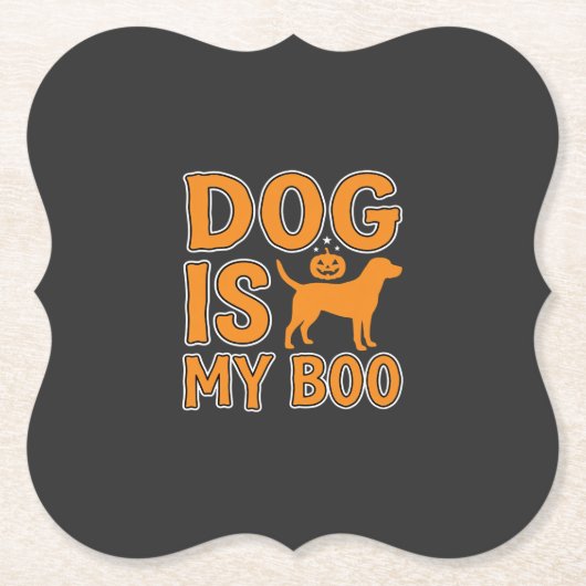 Hond Is Mijn Boo Halloween Hond Kartonnen Onderzetters (Voorkant)