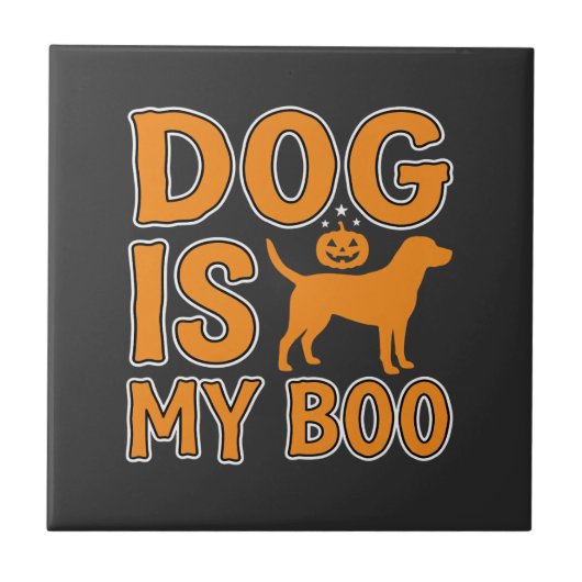 Hond Is Mijn Boo Halloween Hond Tegeltje (Voorkant)